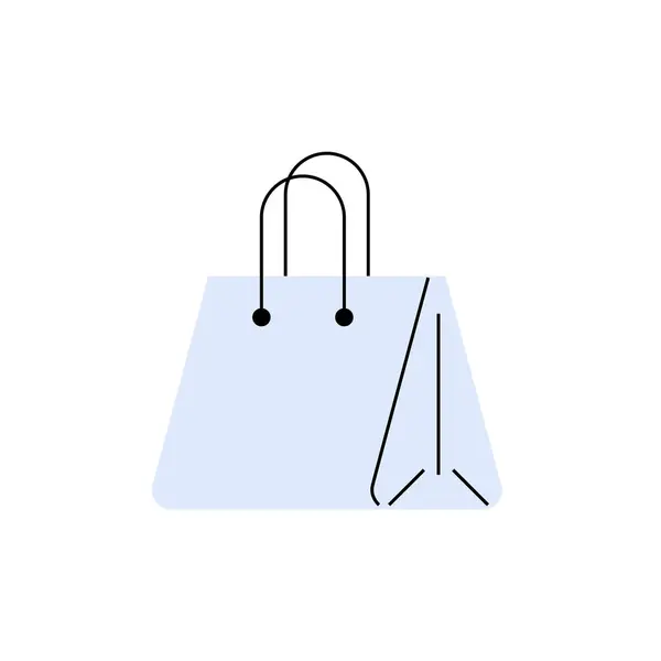 stock vector Minimalistic light blue shopping bag, representing online retail, e-commerce, or consumer shopping. The simple design is ideal for concepts related to shopping and commerce.