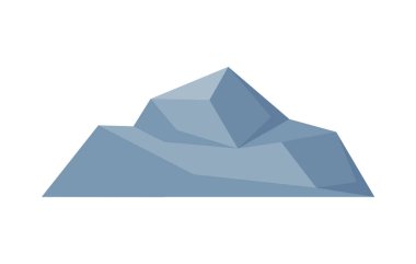 Beyaz zemin üzerinde bir buzdağının basit bir grafiği. Çevresel koruma, saflık ve kırılganlığı temsil ediyor. Çevre ve iklim farkındalığı kampanyaları için ideal.