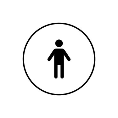 Çember içindeki minimalist kişi simgesi, kullanıcı kimliği, profilleri veya kişiselleştirilmiş hizmetleri temsil eden, dijital platformlar, sosyal medya ve müşteri merkezli uygulamalar için ideal.