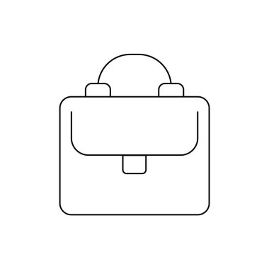 Ticari araçları, profesyonel hizmetleri, ofis malzemelerini ve mesleki gereksinimleri temsil eden kurumsal evrak çantası simgesi, ticari yazılım görselleri bağlamında.