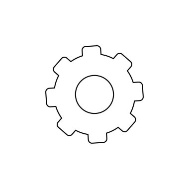 Siyah dişli ana hatları sembolize ayarlar, yapılandırma veya optimizasyon. Teknik rehberler, yazılım yapılandırması, donanım ayarları ve süreç optimizasyon bağlamları için ideal.