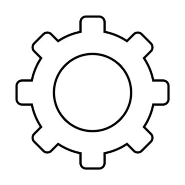 Siyah ve beyaz dişli, 8 dişli. Ayarlar, makineler, mühendislik, teknoloji ve kişiselleştirme temaları için ideal. Çeşitli uygulama ve kavramlar için uygun basit tasarım.