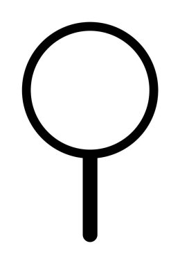 Siyah büyüteç beyaz arka planda ayrıntı olmadan minimal dizayn edilmiş. Arama temaları, dedektiflik çalışmaları, soruşturma kavramları, kullanıcı arayüzü simgeleri, eğitim materyalleri için ideal.