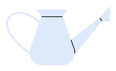 Sulama tenekesi, parlak saplı ve püskürtülmüş. Bahçıvanlık, bahçıvanlık, bitki bakımı, açık hava aktiviteleri, doğa için ideal. Basit modern biçim.