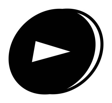 Black circular play button with white triangle in the center. Ideal for digital media, user interfaces, online streaming services, playlists, and technological applications. Minimalist vector style. clipart