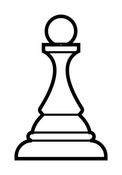 stock vector Simple black outline of a chess pawn. Ideal for chess themes, strategy games, educational purposes, board game designs, and minimalist art. Line drawing, monochromatic, vector.