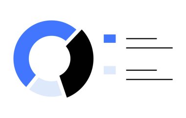 Mavi, siyah ve açık mavi yarıçember çizelgesinde üç yatay çizgi anahtar veri noktalarını vurgular. İş analizi, veri görselleştirme, bilgi grafikleri, sunumlar ve raporlar için ideal