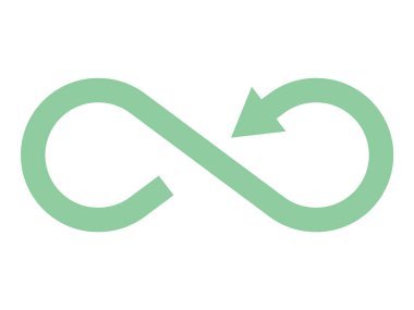 Infinity symbol icon with arrow. Concept of infinite, limitless and endless. Simple flat vector design element. Embracing limitless possibilities of infinity, symbol representing eternal opportunities clipart