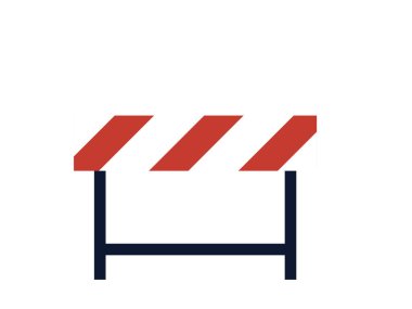 Yol bariyeri, inşaat barikatı, barikat uyarısı beyazlara izole edilmiş, caddelerde tehlike var. Tek yol bariyeri ayakta duruyor, dayanıklılığı ve güvenliği, ihtiyat duygusunu ve korumayı simgeliyor.