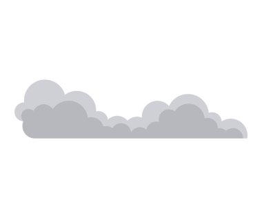 Simple grey clouds on a white background. Ideal for weather forecasting and nature scenes and app icons and educational materials and climate change awareness. Minimalistic and vector style clipart