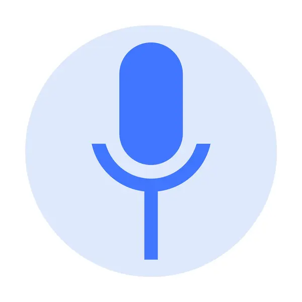 stock vector A simple blue microphone icon inside a light blue circle. Ideal for audio recording, voice recognition, podcasting, speech, and communication. Simple flat style.