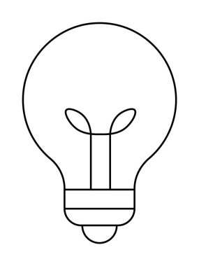 Simple outline of a light bulb. Ideal for innovation, ideas, creativity, inspiration, technology. Minimalist and clean style. clipart