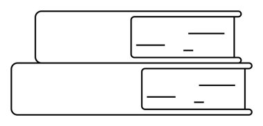 Bu resim iki istiflenmiş kitabın ana hatlarını gösteriyor. Eğitim, kütüphaneler, okuma, edebiyat ve öğrenim konuları için ideal.