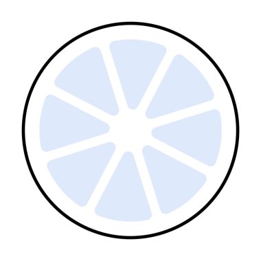 Bu resim, turunçgillerin açık mavi ve beyaz renkli siyah yuvarlak çizgilerle gösterilen minimalist bir dizaynını gösteriyor. Gıda markası, beslenme rehberi, sağlıklı yaşam tarzı için ideal.
