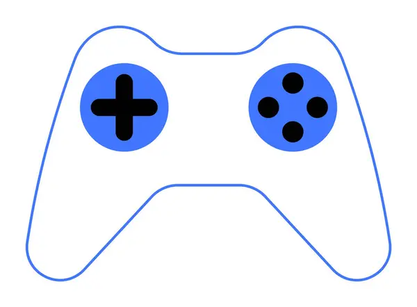 stock vector Gaming controller with blue directional pad and button array. Ideal for gaming, technology, control, UI, entertainment.