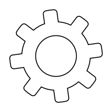 Siyah ve beyaz dişli, sekiz dişli. Makineleri, mühendisliği, ayarları, mekanik sistemleri ve teknolojiyi vurguluyor. Basit, temiz, minimalist tarzda. Teknik kılavuzlar ve mühendis için ideal.