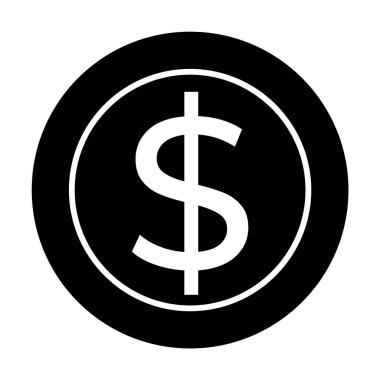 Siyah bir arka planda beyaz dolar işareti. Finans, ekonomi, para yönetimi, yatırım, iş için ideal. Minimalist, modern tarz..