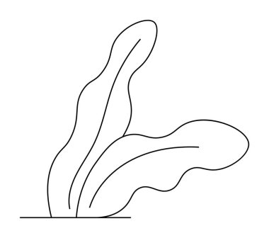Basit çizgi sanatı soyut bitki formlarını tasvir eder, modern sanat için idealdir, botanik temalar, minimalist dekorlar, çevre dostu tasarımlar ve konsept çizimler. Tek renkli, parlak çizgiler ve zarif kıvrımlar..