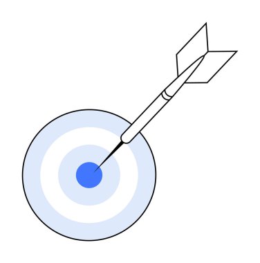 Ortadaki dartla hedefi vurun. Kesinlik, hedefler, başarı, başarı ve strateji temaları için idealdir. Basit, temiz çizgiler..