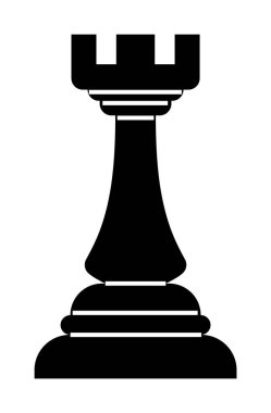 Klasik tasarımı ve kalın çizgileri olan siyah bir satranç taşı silueti. Satranç temaları, strateji oyunları, eğitim, minimalist sanat, masa oyunları tasarımları için idealdir. Temiz vektör biçimi.