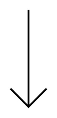 Siyah bir ok direkt olarak beyaz arkaplanı işaret ediyor. Navigasyon, yön işaretleri, minimalist sanat, kullanıcı arayüzü tasarımı ve öğretici materyaller için idealdir. Temiz hatlar, modern görünüş.