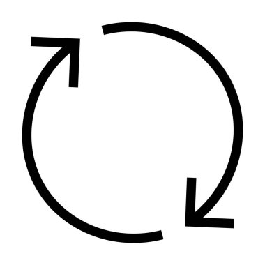 Daire oluşturan iki siyah ok sürekli bir döngü ya da döngüyü sembolize ediyor. Basit, modern tarz. Süreç yönetimi için ideal, sürekli iyileşme, sürdürülebilirlik, iş akışı, geri dönüşüm.