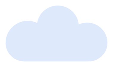 Yuvarlak köşeli açık mavi bulut. Hava tahminleri, dijital depolama, iklim tartışmaları, doğa temaları ve teknolojik uygulamalar için ideal. Temiz vektör tasarımı.