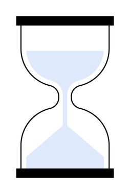 Geleneksel kum saati. Zaman yönetimi, sabır, teslim tarihleri, erteleme ve farkındalık için ideal. Basit, temiz bir tasarım. Vektör illüstrasyonu.