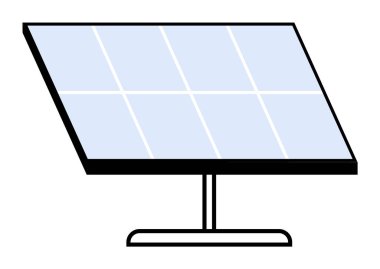 Güneş paneli, temiz enerjiyi temsil ediyor. Sürdürülebilirlik, teknoloji, yenilenebilir kaynaklar, çevre dostu uygulamalar ve yeşil teknoloji için ideal. Basit ve modern stil.