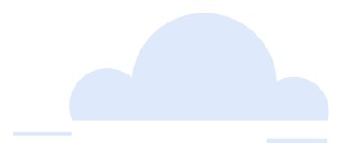 Beyaz uzayı olan basit mavi bulut şekli. Hava durumu uygulamaları, temiz tasarımlar, ikonlar, web temaları ve eğitim araçları için idealdir. Çizgi film vektör biçimi.