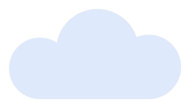 Yumuşak, açık mavi bulut şekli kıvrımlı kenarları düz, minimalist tarzda. Hava, doğa, gökyüzü, basitlik ve dijital tasarım temaları için idealdir. Temiz ve basit tasarım, düz stil.