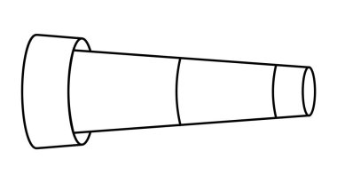 Basit siyah beyaz çizgili teleskop sanatı. Uzay keşfi, navigasyon, deniz teması, astronomi ve macera için ideal. Minimalist tasarım eğitici ya da bilgilendirici olarak kullanılabilir