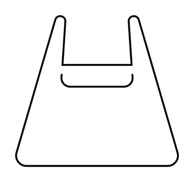 Minimalist tasarım tarzında bir alışveriş çantasının temel, stilize bir taslağı. Çevre dostu ambalaj, perakende satış, alışveriş, sürdürülebilirlik ve çevre bilinci kampanyaları için ideal. Basit, temiz, mod