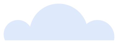 Yuvarlak kenarları olan basit, yumuşak mavi bir bulut şekli. Hava durumu grafikleri, doğa temalı tasarımlar, çocuk dostu çizimler, minimalist sanat ve eğitim malzemeleri için ideal. Temiz asgari biçim.