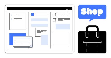 Bir alışveriş poşeti ikonu ve 