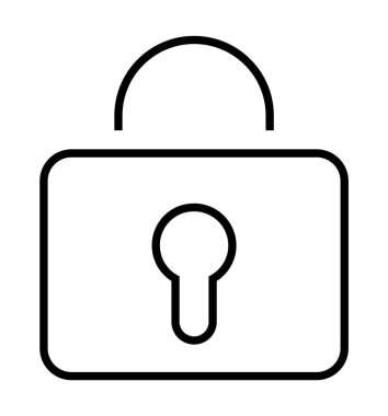 Siyah beyaz kilit ve anahtar deliği güvenlik ve mahremiyet sağlar. Siber güvenlik, gizlilik, dijital koruma, veri şifreleme, güvenli erişim temaları için ideal. Minimalist ve temiz stil