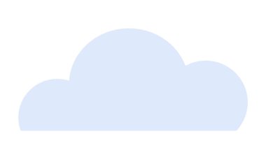 Temiz beyaz arka planda açık mavi bulut. Hava durumu uygulamaları, doğa temaları, çocuk kitapları, iklim çizimleri ve sakin tasarımlar için idealdir. Minimalist, temiz çizgiler.