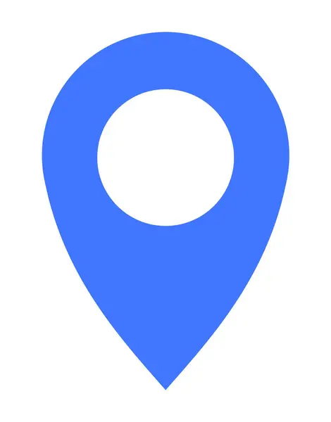 stock vector A blue map pin marker on a white background. Ideal for location, navigation, travel, geolocation services, and map applications. The modern and clean style makes it easy to use in various digital