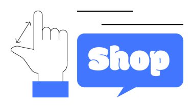 Okla ve konuşma balonuyla el kaldırırken 