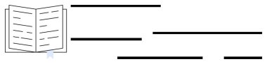 Beyaz arka planda yatay çubuklar eşliğinde sayfalar üzerinde satırlar bulunan açık bir kitap. Eğitim, okuma, yazma, edebiyat, öğrenim ve minimalist temalar için idealdir. Basit temiz tasarım