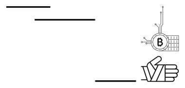 Devre elemanlarıyla bağlantılı bitcoin logosu ve doğrulama işaretli el sembolü bunu tanımlar. Kripto para birimi, engelleme teknolojisi, dijital güvenlik, fintech ve çevrimiçi ödemeler için ideal