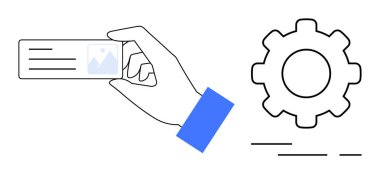 Üzerinde vites simgesi olan bir kimlik kartı. İş, teknoloji, ağ, profesyonel hizmetler, kimlik tespiti, kullanıcı ayarları, sistem yönetimi için ideal. İniş sayfası için pankart