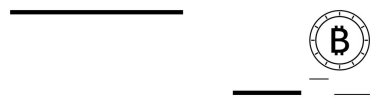 Bir çember içinde Bitcoin sembolü, yatay siyah çizgiler ve değişik uzunluklar. Kripto para birimi temaları, finans, dijital para birimi, engelleme zinciri, fintech, ekonomi ve modern teknoloji için ideal