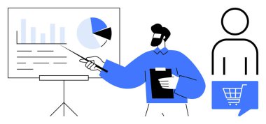 Profesyonelce, veri analizini gösteren, grafikleri ve grafikleri olan bir iş sunumu. Pazarlama, satış stratejileri, iş eğitimi, ecommerce, şirket için ideal