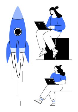 İki takım üyesi dizüstü bilgisayarlar üzerinde çalışırken roket fırlatılır, biri bir kutuda, diğeri de yerde oturur. Başlangıç kültürü, takım çalışması, yenilik, teknoloji, odaklanma, uzaktan çalışma ve beyin fırtınası için ideal