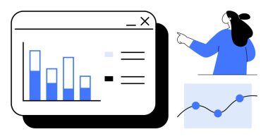 Veri tablolarında bar çizelgeleri ve çizgi grafikleri de var. Veri analizi, iş raporları, sunumlar, istatistiksel temsil ve eğitim amaçları için ideal. Basit vektör biçimi