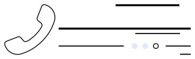 Sinyal ve bağlantıyı temsil eden soyut çizgileri olan bir telefon alıcısı. İletişim hizmetleri, müşteri desteği, teknoloji, bağlantı, ağ, haberleşme, iletişim merkezi için ideal