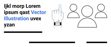 Akıllı hareketler, üç ana hatlı insan simgesi ve metin öğeleri. Kullanıcı arayüzleri, giyilebilir teknoloji, sanal jestler, uygulama gösterileri, çevrimiçi dersler, dijital