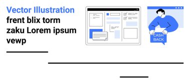 Cash Back tabelasını tutan adam, dijital pazarlama paneli veri ve bildirimler. Web sitesi tasarımı, uygulama geliştirme, çevrimiçi işletmeler, müşteri ilişkileri, veri analizi, pazarlama için ideal