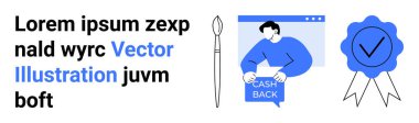 El ele tutuşma işareti, sertifika rozeti, boya fırçası ve metin elemanları. Pazarlama, promosyon, sertifika, sadakat programları, sanat, nakit teklifleri ve dijital içerik için ideal. İniş